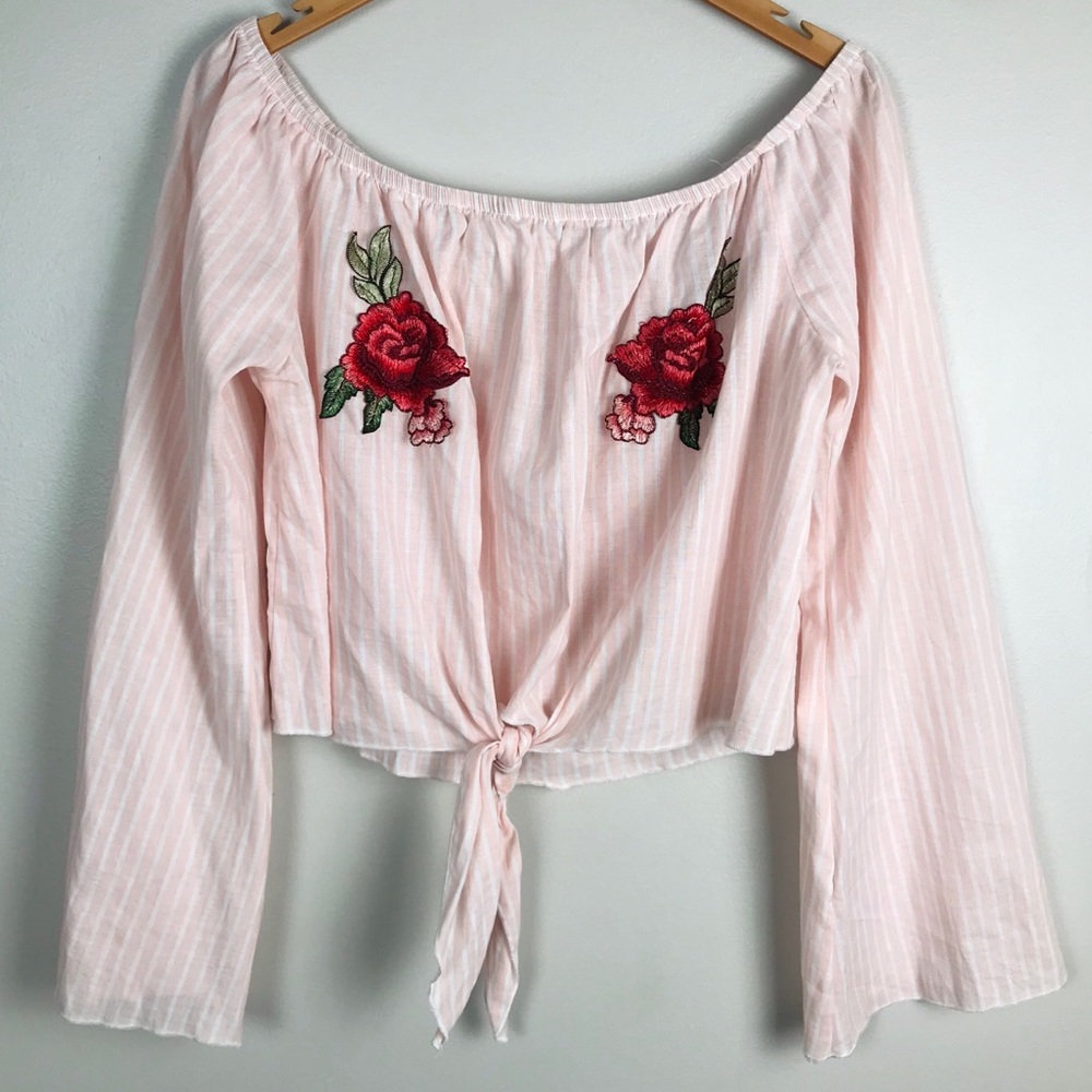 4x$20**  PINK LEMONADE cropped top front tie